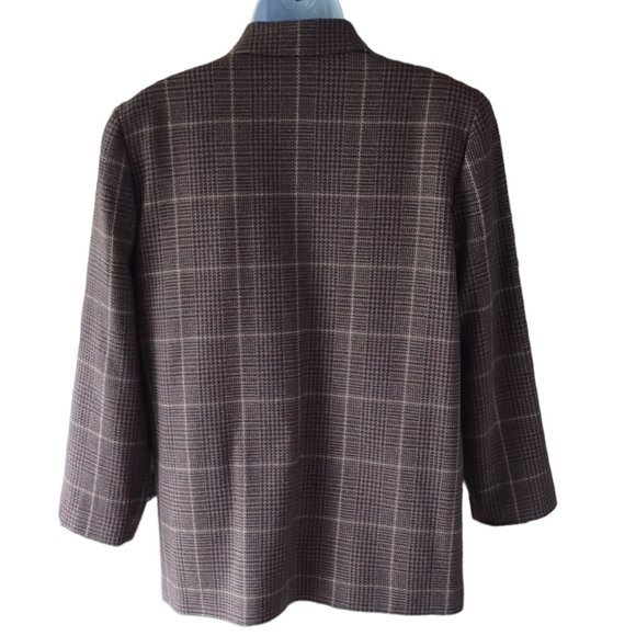 Sag Harbor Plaid Wool Petite Blazer Size 10P - Picture 3 of 13